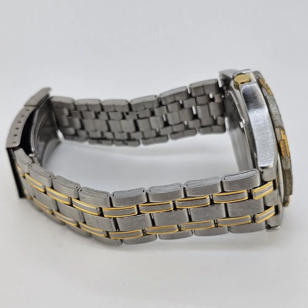 Men’s Sport America Watch 39MM White Dial Date Gold Gray Band 7.5